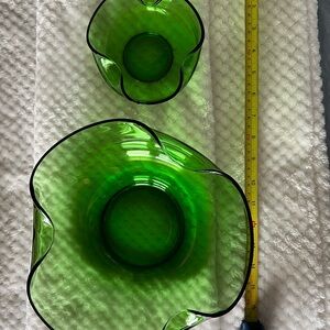 Green Glass Bowl Set
